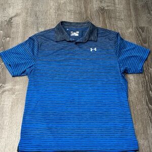 Golf Under Armour Blue Striped Polo Shirt